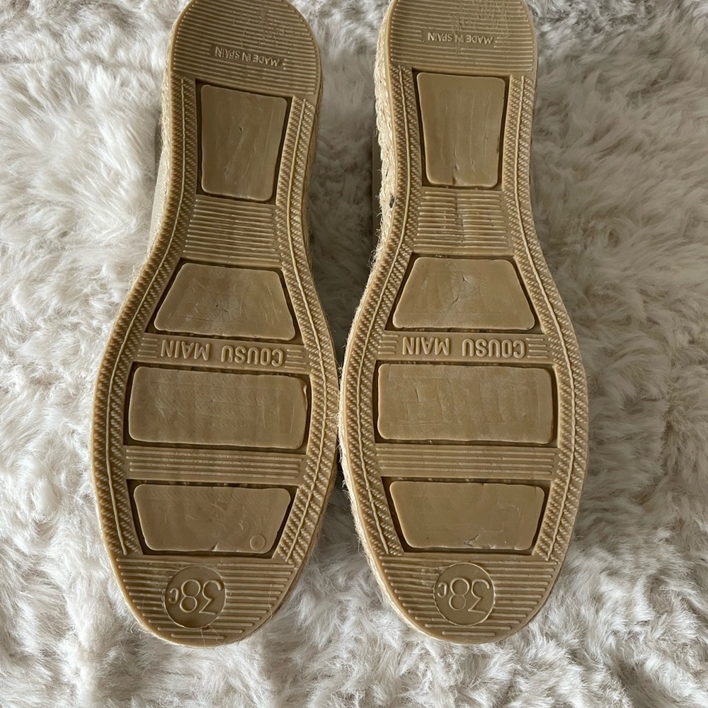 Vidorreta spanish made hand stitched espadrille beige/blue stripes 7-7.5 (38EU) - Picture 9 of 13